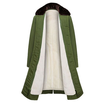 加绒绿大衣男冬季加厚服东北长款绿色棉衣棉服棉袄军绿色大衣保暖加厚