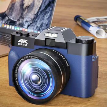 拍照可上传手机高清微单高像素照相  ypay 蓝色相机 【广角微距镜头】