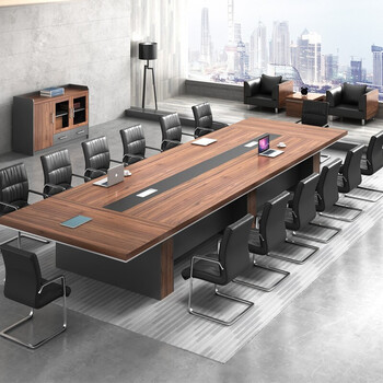 誉尚茗大型会议桌长桌椅组合人办公桌简约现代板式椭圆形会议桌开会客桌公司会议室培训洽谈桌12人b款直角色卡定制 图片价格品牌报价 京东