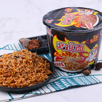 火鸡面桶装 6-12桶整箱 麦德发超辣粗面学生速食方便泡面干拌面 b.b.