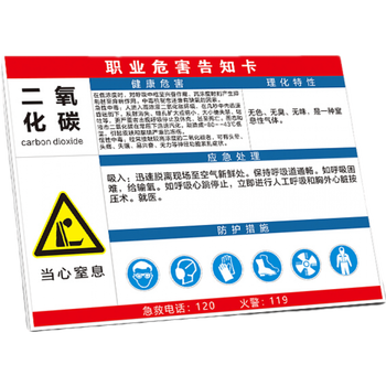 周知牌i 提示牌 标识牌警示牌牌子二氧化碳职业病危害告知卡告知牌