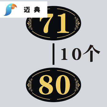包间餐桌台自粘贴牌防水耐用序号贴宿舍门牌墙贴台号牌叫号牌打孔挂牌