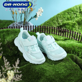 江博士（DR·KONG）儿童鞋春季舒适透气网布拼色男女童学步鞋 绿色 24码 适合脚长约14.2-14.8cm