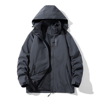 大漠汉子 cvq022直播情侣冲锋衣登山服休闲可拆卸户外运动 男款灰色