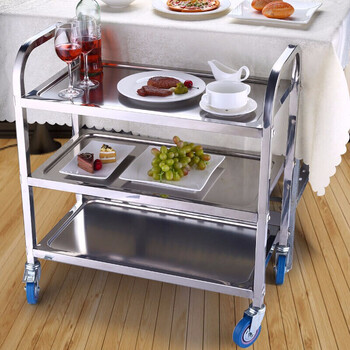 欣尔博惠加厚不锈钢餐车手推车收餐车餐车酒店快餐店收碗车餐厅酒水车