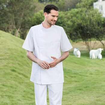 康复中心男女护士服短袖分体套装制服医院护工短款高端夏装医生工作服