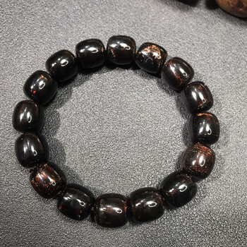 安天亲民送朋友同事长辈海柳乌柳手串12老型珠桶珠黑柳珠男女手串12老