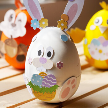 彩蛋幼儿自制不倒翁兔子中秋节摆件国庆节日礼物儿童35岁动手玩具兔子