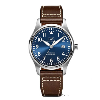 万国(iwc)瑞士手表 飞行员系列日历自动机械男士腕表40mm 皮带蓝盘iw