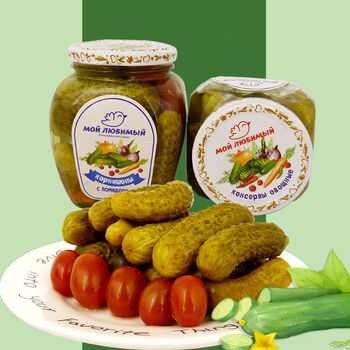 俄罗斯酸黄瓜罐头原装进口俄式风味泡菜腌制嫩黄瓜小青瓜 小鸟500克x6