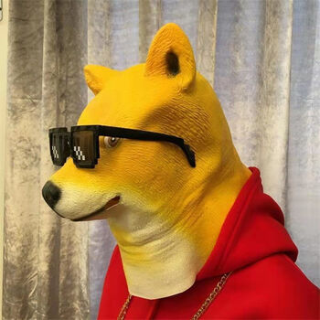 绿鱼人头套抖音万圣节面具搞笑鱼头怪怪人绿色网红奔波儿霸 神烦狗