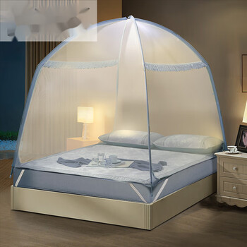 奥牵蚊帐家用支架固定加密加厚折叠18m床儿童防摔蒙古包蚊帐夏沫芳菲