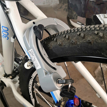 宠翰自行车大号山地车防盗锁日本自行车马蹄锁折叠车锁单车固定锁灰色