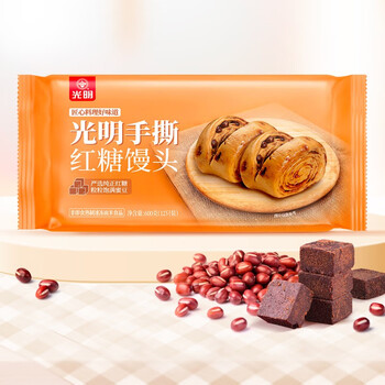 光明手撕红糖馒头600g/12只粗粮红豆 儿童早餐 加热即食微波速食面点