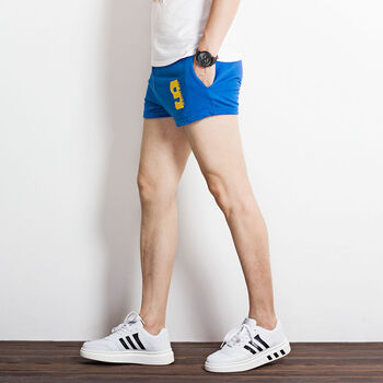 夏季宽松超短裤男士居家分裤跑步运动裤休闲三热裤大裤衩潮彩蓝xl