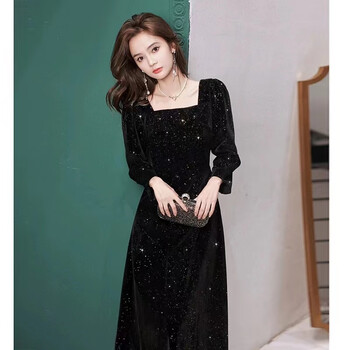 诺丽缇(nuoliti)黑色晚礼服裙女宴会高级感高端大气轻奢小众法式高定