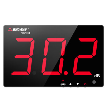 深达威（SNDWAY）SW-525A 壁挂噪音计分贝仪数字噪音测试仪噪声检测器声级计声音测量高精度报警红光9.6英寸