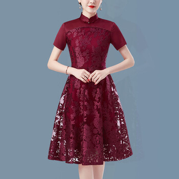 馨诗娅喜婆婆婚宴时尚礼服夏天连衣裙高档婚礼妈妈装夏款妈妈高贵改良