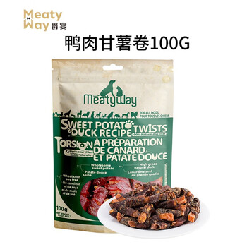 爵宴（MEATY WAY）小包便携 宠物狗狗零食鸭胸肉干 训犬大礼包鸭肉干100g 狗狗通吃 鸭肉红薯卷100g