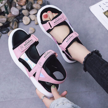 青少年凉鞋初中生女生凉鞋平底初中学生韩版鞋子女2022新款软底沙滩