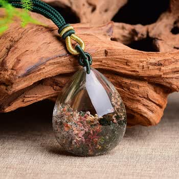 添祥 天然水晶 四季幽灵吊坠 水滴吊坠 全净体幽灵异象四季幽灵春夏