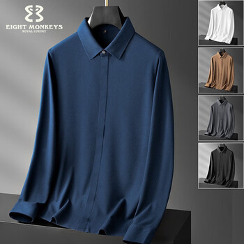 八只猴子(eightmonkeys) 品牌长袖t恤男2022新款加厚法兰绒磨毛压胶