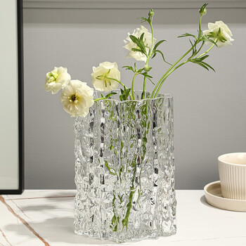 Ins风感网红极冻冰川花瓶玻璃透明插花玫瑰花客厅餐桌摆件透明花瓶透明花瓶 图片价格品牌报价 京东
