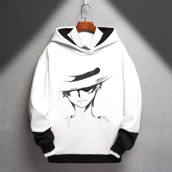 西朗森海贼王卫衣男海贼王动漫周边男女新春连帽卫衣薄绒款韩版宽松
