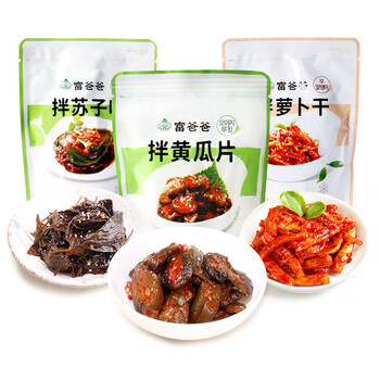 富爸爸年货 拌苏子叶拌萝卜干拌黄瓜片150g/袋 小菜组合 延边特产酱腌菜