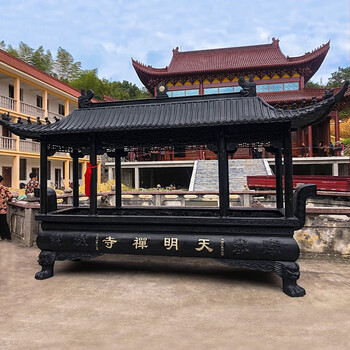 寺庙大香炉铸铁烧香炉室外盖子黄铜长方形大号特大号祠堂户外大型 可