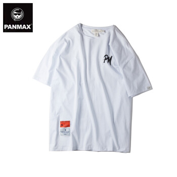 PANMAX加肥加大码中国风半袖潮牌嘻哈中性风胖子男装休闲短袖T恤 白色 2XL