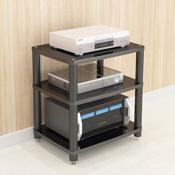 功放柜音箱机柜hifi音响设备架子带避震脚钉影院多层功放机架 三层黑