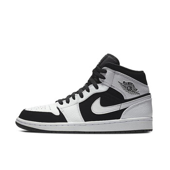 高版本/莆田纯原air 1 mid黑曜石中帮女鞋休闲男鞋板鞋 aj1中黑白熊猫