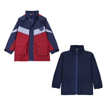 tongran童然冲锋衣校服套装三件套加厚保暖小学生班服幼儿园园服y855