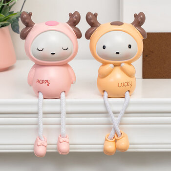 电视酒柜家居墙上置物架装饰品小摆件吊脚娃娃工艺品摆设创意幸运小鹿