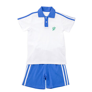 校服小学生统一夏季运动短袖男童秋装套装冬装班服 白色t恤 蓝色短裤