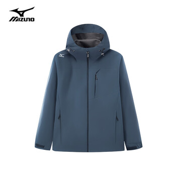 美津浓户外风衣男外套防风连帽情侣上衣 藏青色【春秋款】 L