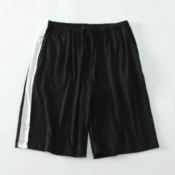 睡裤短裤夏薄家居五分裤宽松大裤衩男睡觉家居裤大码黑色m100120斤