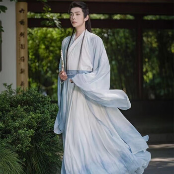 kmko汉服男公子古装日常休闲侠客表演龙纹交领襦裙大袖衫书生齐腰襦裙