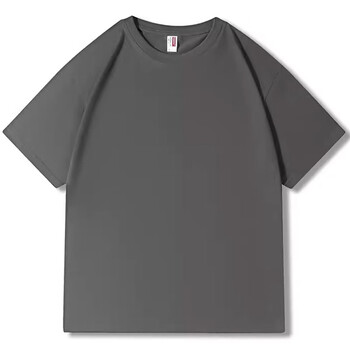 航海日志夏季高级灰深色水泥灰230g纯棉重磅t恤炭灰色宽松短袖男打底