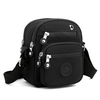 佳韩品牌尼龙手机包女斜挎迷你小包包零钱包放钥匙手机袋新款夏天帆布小包 35黑色