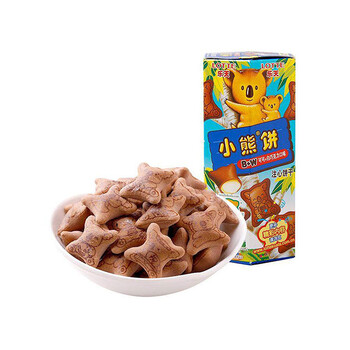 lotte乐天夹心小熊饼干可可白巧克力味37g盒休闲食品小零食