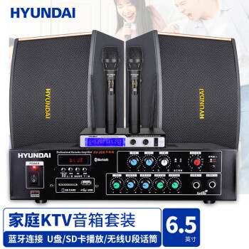 HYUNDAI现代WD-700 家庭影院KTV音响组合套装 家用电视卡拉OK音响 会议功放麦克风音响组合套装点歌机伴侣