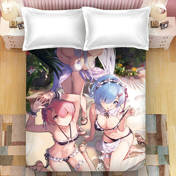 动漫二次元床单二次元动漫蕾姆来图定制绅士3d美女床单单件学生宿舍1.