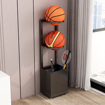 驻掌柜篮球架收纳篮球足球收纳架框靠墙家用室内运动器材置物架球拍摆