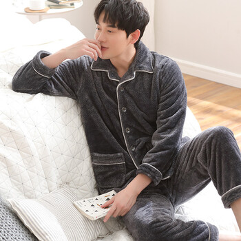 【京东精选】睡衣男秋冬季珊瑚绒加厚加绒青少年珊瑚绒睡衣男冬季