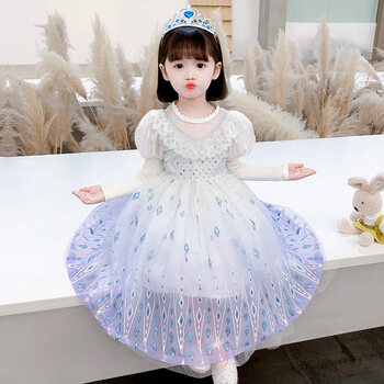 tificy高端冰雪奇缘艾莎公主裙夏季女童爱莎连衣裙春秋elsa爱沙裙