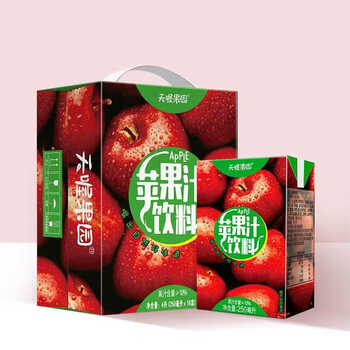 天喔果园苹果汁250ml16盒整箱装降暑果汁饮料果味饮品苹果汁250ml16