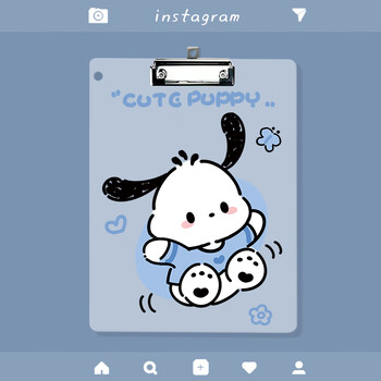 齐时雁 帕恰狗亚克力板夹a4可爱透明学生作业便签本试卷夹写字垫板 a4