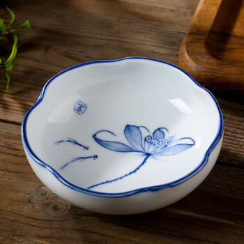 古风茶点盘禅意茶点盘中式陶瓷水果盘点心盘家用干果盘子景德镇茶点碟